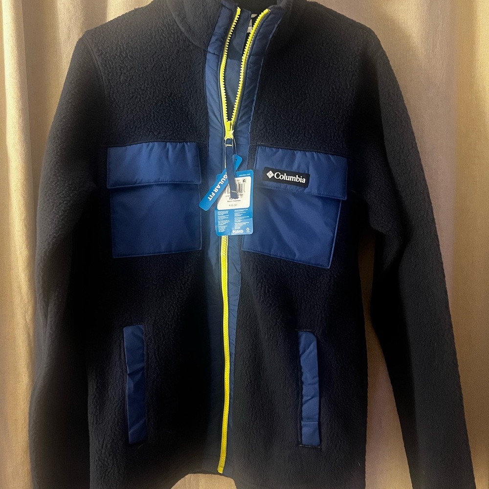 Columbia Men’s Navy and Yellow Fleece Jacket